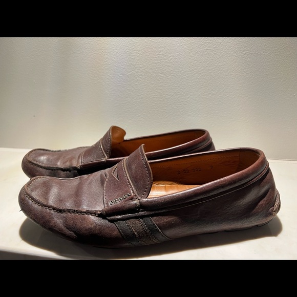 Prada brown loafers - size 9 - Picture 2 of 3